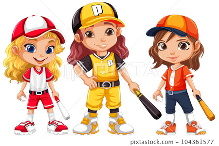 Baseball player cartoon character 104361577