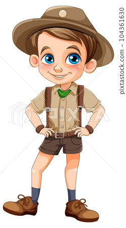 Boy scout in uniform cartoon character Boy scout in uniform cartoon character 104361630