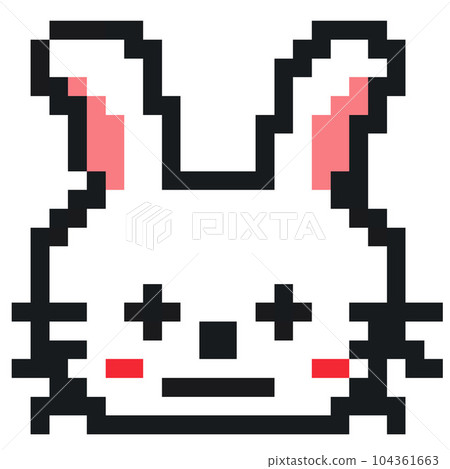 Pixel art of a rabbit with a troubled face② Pixel art of a rabbit with a troubled face② 104361663