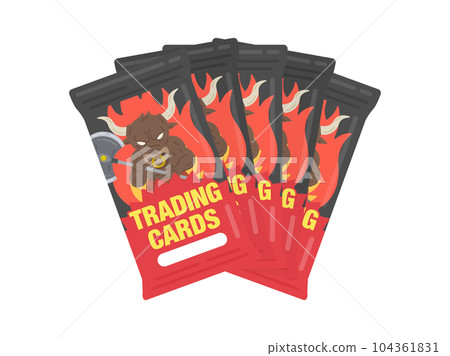 Trading card booster pack illustration Trading card booster pack illustration 104361831
