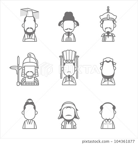 Chinese history icon collection Chinese history icon collection 104361877