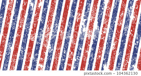 Vintage barbershop seamless pattern in blue, red and white colors with grunge texture 104362130