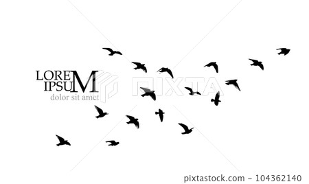 A flock of flying birds. Vector illustration A flock of flying birds. Vector illustration 104362140