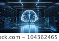 Futuristic android brain on circuit board background representing the innovation of AI. AI is Generative tech. 104362465
