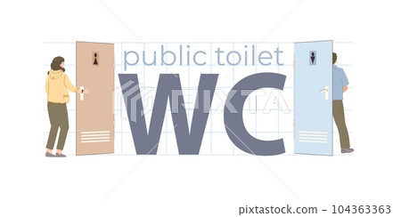 Public Toilet Flat Text 104363363