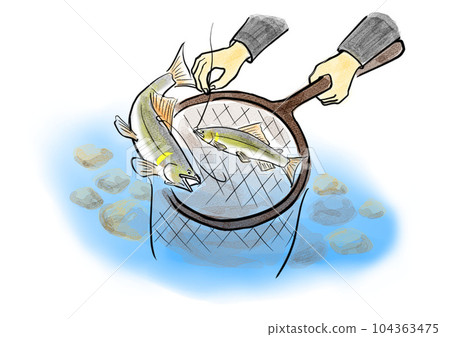釣香魚時用塔莫舀香魚 釣香魚時用塔莫舀香魚 104363475