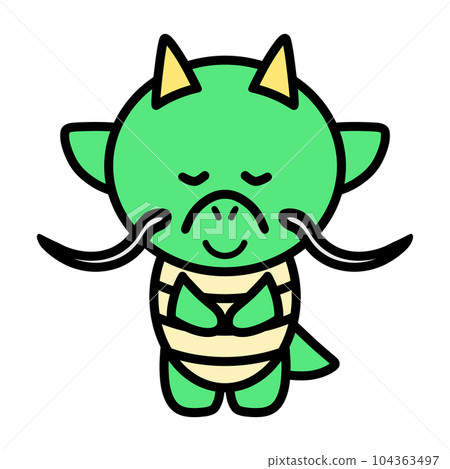 Illustration of a dragon bowing Illustration of a dragon bowing 104363497