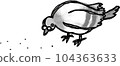 Transparent background with left-facing pigeons feeding outside 104363633