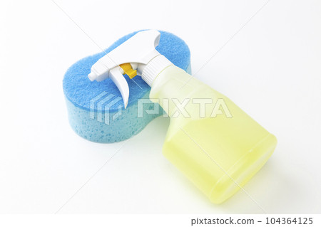 Detergent and sponge Bathroom cleaning image Detergent and sponge Bathroom cleaning image 104364125