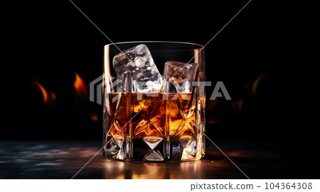 Whiskey in a glass "AI generated image" 104364308