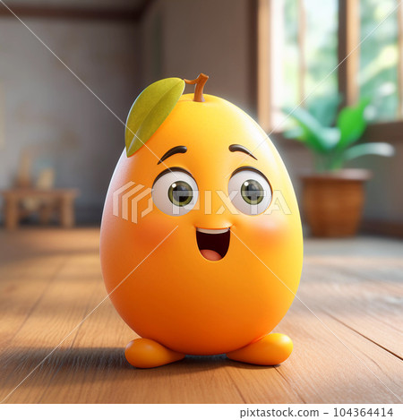 Cute Mango Happy Cartoon Character 104364414