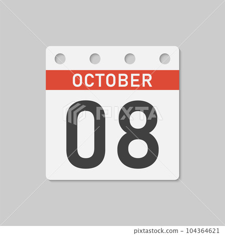 Icon page calendar day - 8 October Icon page calendar day - 8 October 104364621