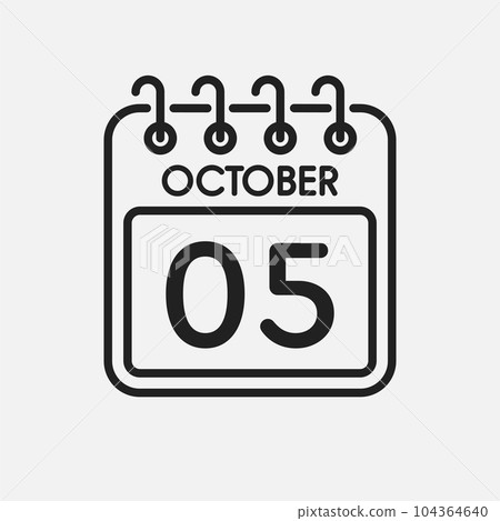 Icon page calendar day - 5 October Icon page calendar day - 5 October 104364640