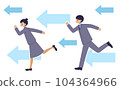 Men and women running in suits 104364966