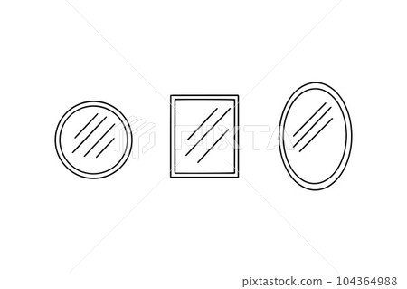 A set of vector mirrors drawn by hand. Vector illustration. Interior design elements 104364988