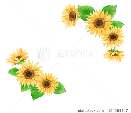 模擬水彩風格向日葵框架 模擬水彩風格向日葵框架 104365547