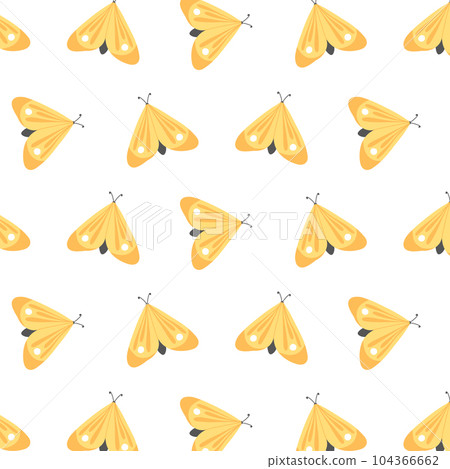 Kids seamless pattern with butterflies. Vector illustration. Butterfly print in hand-drawn style. Cute pattern with insects. Kids seamless pattern with butterflies. Vector illustration. Butterfly print in hand-drawn style. Cute pattern with insects. 104366662
