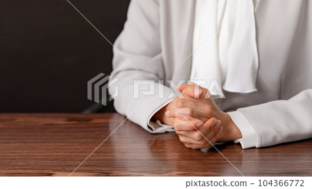 Woman having a conversation Interview at hand Woman having a conversation Interview at hand 104366772