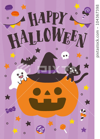 帶有可愛萬聖節設計的明信片 104367398