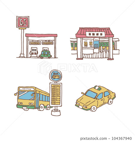 city buildings and vehicles city buildings and vehicles 104367940