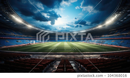 Football stadium with seat. 104368016