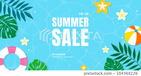 Summer sale banner design template. Vector illustration 104368226