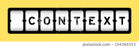 Black color in word context on slot banner with yellow color background 104368353