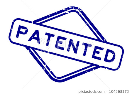 Grunge blue patented word rubber seal stamp on white background Grunge blue patented word rubber seal stamp on white background 104368373