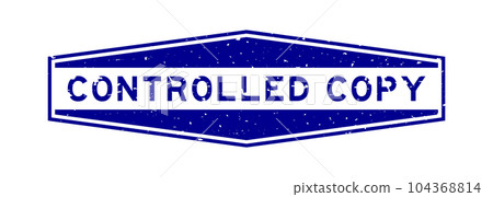 Grunge blue controlled copy word hexagon rubber seal stamp on white background Grunge blue controlled copy word hexagon rubber seal stamp on white background 104368814