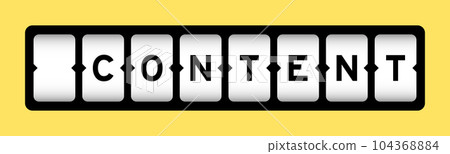 Black color in word content on slot banner with yellow color background 104368884