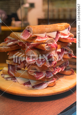 Stuck of spanish sandwiches, bocadillo Stuck of spanish sandwiches, bocadillo 104369067