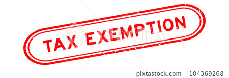 Grunge red tax exemption word rubber seal stamp on white background 104369268
