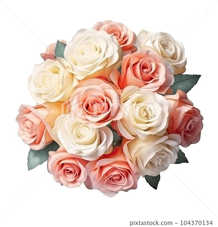 Cute wedding bouquet. Illustration AI Generative 104370134