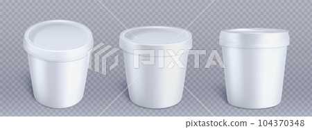 White plastic ice cream bucket container mockup White plastic ice cream bucket container mockup 104370348