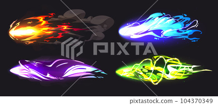 Magic blast game vfx light effect cartoon vector 104370349