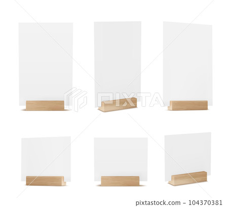 3d menu paper card stand holder for table mockup 104370381