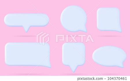 Realistic set of 3D speech boxes 104370461