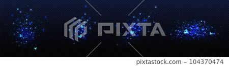 Blue firefly light glow at night vector effect Blue firefly light glow at night vector effect 104370474