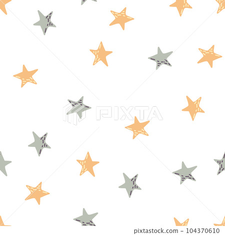 Cute stars seamless pattern in doodle style. Constellation wallpaper 104370610