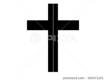Cross with a dividing line symbolizing division within Christianity and the church Cross with a dividing line symbolizing division within Christianity and the church 104371201