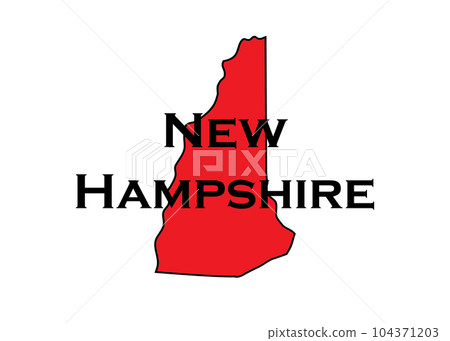 Politically conservative state of New Hampshire colored red. Politically conservative state of New Hampshire colored red. 104371203