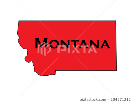 Politically conservative state of Montana colored red. Politically conservative state of Montana colored red. 104371211