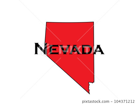 Politically conservative state of Nevada colored red. 104371212