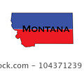 Politically split state of Montana with half red and blue.  104371239