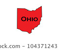 Politically conservative state of Ohio colored red. 104371243