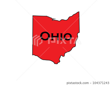 Politically conservative state of Ohio colored red. Politically conservative state of Ohio colored red. 104371243