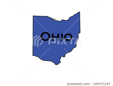 Politically liberal blue state of Ohio with a map outline. Politically liberal blue state of Ohio with a map outline. 104371247