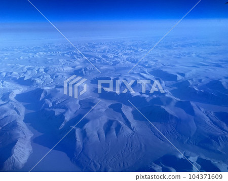 Scenery seen when flying over the North Pole Scenery seen when flying over the North Pole 104371609