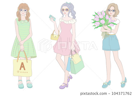 fashion girl illustration wearing glasses 104371762