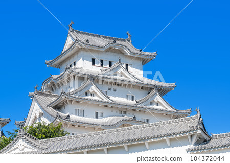 Himeji City, Hyogo Prefecture, a national treasure of the fine weather Himeji Castle castle tower Himeji City, Hyogo Prefecture, a national treasure of the fine weather Himeji Castle castle tower 104372044